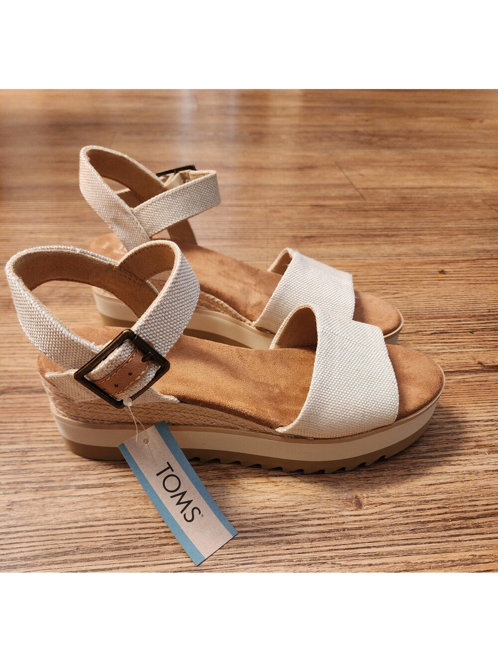 Size 8 - Toms Diana Espadrille Platform Wedge Sandals - Picture 5 of 9